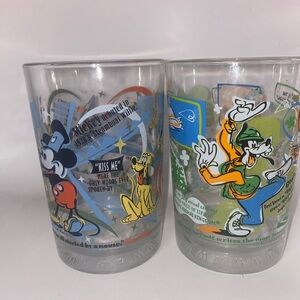 Set of 2 McDonald's Disney 100 Year Anniversary Drinking Glasses